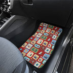 Australia Wildlife Christmas Stamp Car Mats Red Aussie Native Animal Seamless Pattern