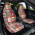Australia Wildlife Christmas Stamp Car Seat Cover Red Aussie Native Animal Seamless Pattern