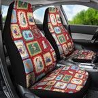 Australia Wildlife Christmas Stamp Car Seat Cover Red Aussie Native Animal Seamless Pattern