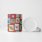 Australia Wildlife Christmas Stamp Ceramic Mug Red Aussie Native Animal Seamless Pattern