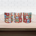Australia Wildlife Christmas Stamp Ceramic Mug Red Aussie Native Animal Seamless Pattern