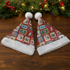Australia Wildlife Christmas Stamps Christmas Santa Hat Red Aussie Native Animal Seamless Pattern