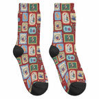 Australia Wildlife Christmas Stamp Crew Socks Red Aussie Native Animal Seamless Pattern