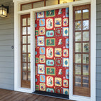 Australia Wildlife Christmas Stamp Door Cover Red Aussie Native Animal Seamless Pattern