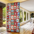 Australia Wildlife Christmas Stamp Door Cover Red Aussie Native Animal Seamless Pattern