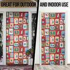 Australia Wildlife Christmas Stamp Door Cover Red Aussie Native Animal Seamless Pattern