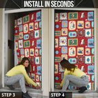 Australia Wildlife Christmas Stamp Door Cover Red Aussie Native Animal Seamless Pattern
