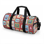 Australia Wildlife Christmas Stamp Duffle Bag Red Aussie Native Animal Seamless Pattern