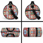 Australia Wildlife Christmas Stamp Duffle Bag Red Aussie Native Animal Seamless Pattern