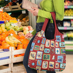 Australia Wildlife Christmas Stamp Grocery Bag Red Aussie Native Animal Seamless Pattern