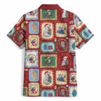 Australia Wildlife Christmas Stamp Hawaiian Shirt Red Aussie Native Animal Seamless Pattern