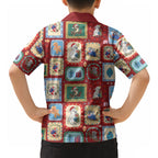 Australia Wildlife Christmas Stamp Hawaiian Shirt Red Aussie Native Animal Seamless Pattern