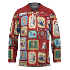 Australia Wildlife Christmas Stamp Hockey Jersey Red Aussie Native Animal Seamless Pattern