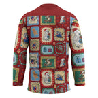 Australia Wildlife Christmas Stamp Hockey Jersey Red Aussie Native Animal Seamless Pattern