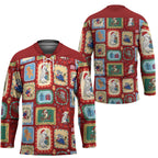 Australia Wildlife Christmas Stamp Hockey Jersey Red Aussie Native Animal Seamless Pattern