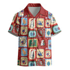 Australia Wildlife Christmas Stamp Kid Hawaiian Shirt Red Aussie Native Animal Seamless Pattern