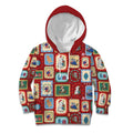 Australia Wildlife Christmas Stamp Kid Hoodie Red Aussie Native Animal Seamless Pattern