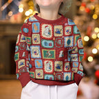 Australia Wildlife Christmas Stamps Kid Ugly Christmas Sweater Red Aussie Native Animal Seamless Pattern