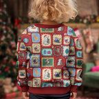 Australia Wildlife Christmas Stamps Kid Ugly Christmas Sweater Red Aussie Native Animal Seamless Pattern