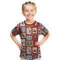Australia Wildlife Christmas Stamp Kid T Shirt Red Aussie Native Animal Seamless Pattern