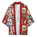 Australia Wildlife Christmas Stamp Kimono Red Aussie Native Animal Seamless Pattern