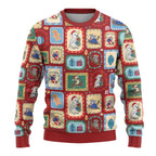 Australia Wildlife Christmas Stamps Ugly Christmas Sweater Red Aussie Native Animal Seamless Pattern