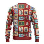Australia Wildlife Christmas Stamps Ugly Christmas Sweater Red Aussie Native Animal Seamless Pattern
