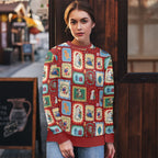 Australia Wildlife Christmas Stamps Ugly Christmas Sweater Red Aussie Native Animal Seamless Pattern