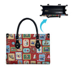 Australia Wildlife Christmas Stamp Leather Bag Red Aussie Native Animal Seamless Pattern