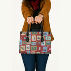 Australia Wildlife Christmas Stamp Leather Bag Red Aussie Native Animal Seamless Pattern