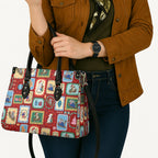 Australia Wildlife Christmas Stamp Leather Bag Red Aussie Native Animal Seamless Pattern