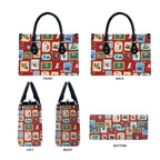 Australia Wildlife Christmas Stamp Leather Bag Red Aussie Native Animal Seamless Pattern