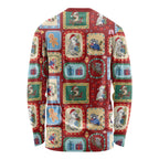 Australia Wildlife Christmas Stamp Long Sleeve Shirt Red Aussie Native Animal Seamless Pattern