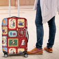 Australia Wildlife Christmas Stamp Luggage Cover Red Aussie Native Animal Seamless Pattern