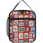 Australia Wildlife Christmas Stamp Lunch Bag Red Aussie Native Animal Seamless Pattern