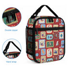 Australia Wildlife Christmas Stamp Lunch Bag Red Aussie Native Animal Seamless Pattern