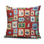 Australia Wildlife Christmas Stamp Pillow Cover Red Aussie Native Animal Seamless Pattern