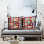 Australia Wildlife Christmas Stamp Pillow Cover Red Aussie Native Animal Seamless Pattern