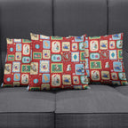Australia Wildlife Christmas Stamp Pillow Cover Red Aussie Native Animal Seamless Pattern
