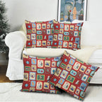 Australia Wildlife Christmas Stamp Pillow Cover Red Aussie Native Animal Seamless Pattern