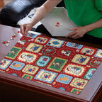 Australia Wildlife Christmas Stamp Puzzle Red Aussie Native Animal Seamless Pattern