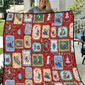Australia Wildlife Christmas Stamp Quilt Red Aussie Native Animal Seamless Pattern