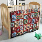 Australia Wildlife Christmas Stamp Quilt Red Aussie Native Animal Seamless Pattern