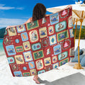 Australia Wildlife Christmas Stamp Sarong Red Aussie Native Animal Seamless Pattern