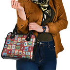 Australia Wildlife Christmas Stamp Shoulder Handbag Red Aussie Native Animal Seamless Pattern