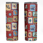 Australia Wildlife Christmas Stamp Skinny Tumbler Red Aussie Native Animal Seamless Pattern