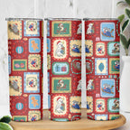 Australia Wildlife Christmas Stamp Skinny Tumbler Red Aussie Native Animal Seamless Pattern