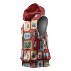 Australia Wildlife Christmas Stamp Sleeveless Hoodie Red Aussie Native Animal Seamless Pattern