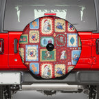 Australia Wildlife Christmas Stamp Spare Tire Cover Red Aussie Native Animal Seamless Pattern