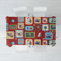 Australia Wildlife Christmas Stamp Tablecloth Red Aussie Native Animal Seamless Pattern